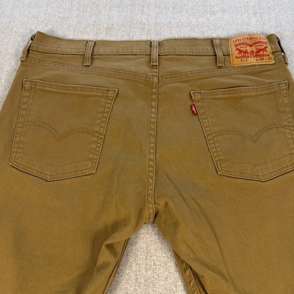 Levi's Jeans 513 Men Size 38x30 Straight Leg Brown Stretch Denim Classic